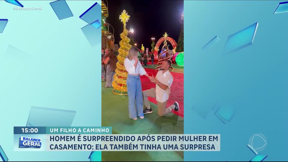 Pedido de casamento vira dupla surpresa após noiva revelar gravidez