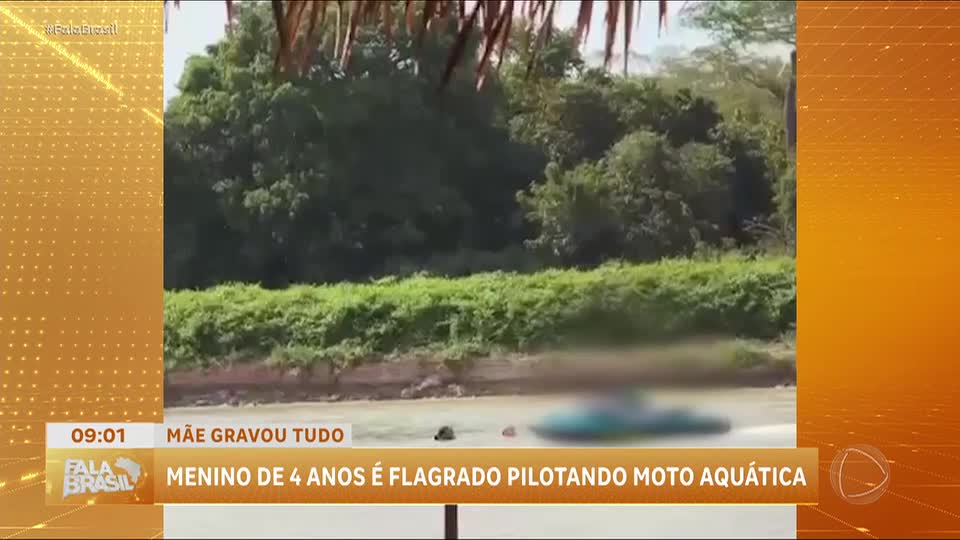 Criança de 4 anos pilota moto aquática e pais são advertidos