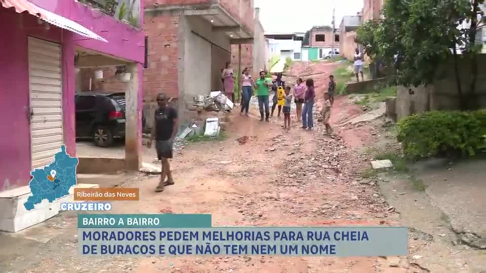 Bairro a Bairro: população pede melhorias para rua sem nome e cheia de buracos em Ribeirão das Neves