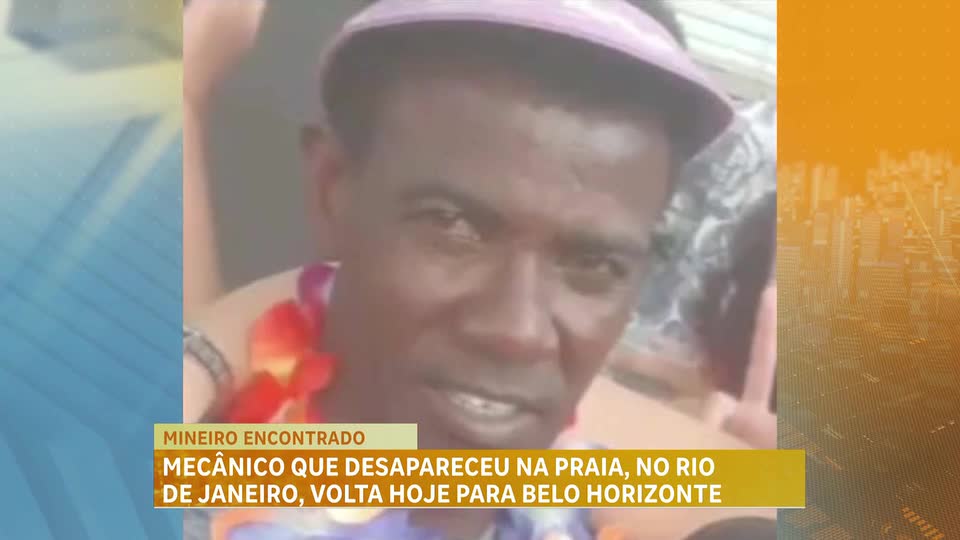 Mecânico que desapareceu na praia, no Rio de Janeiro, volta nesta quinta-feira (11) para BH