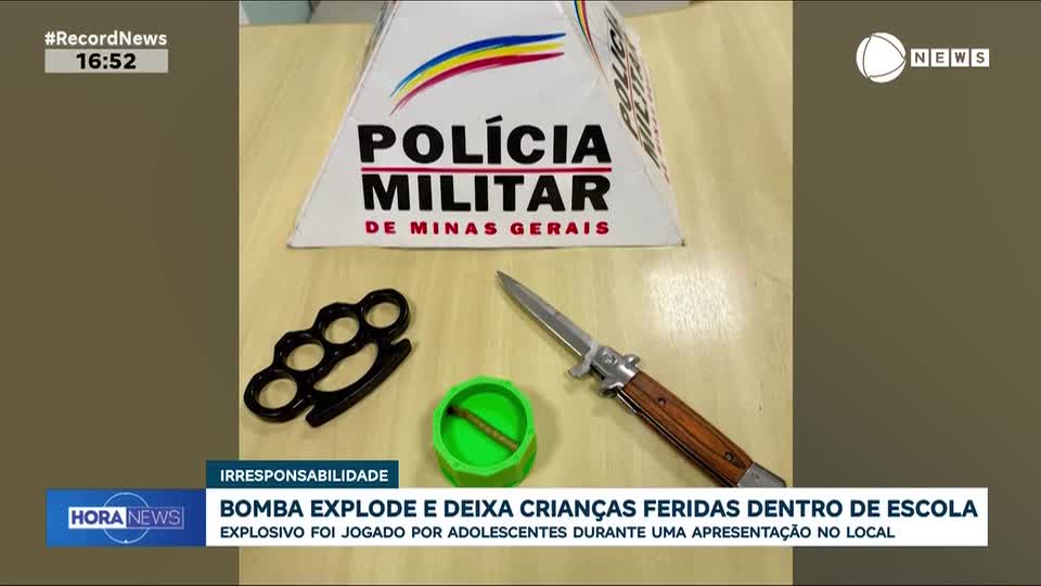 PM localiza adolescentes suspeitos de arremessar bomba em escola e deixar quatro crianças feridas
