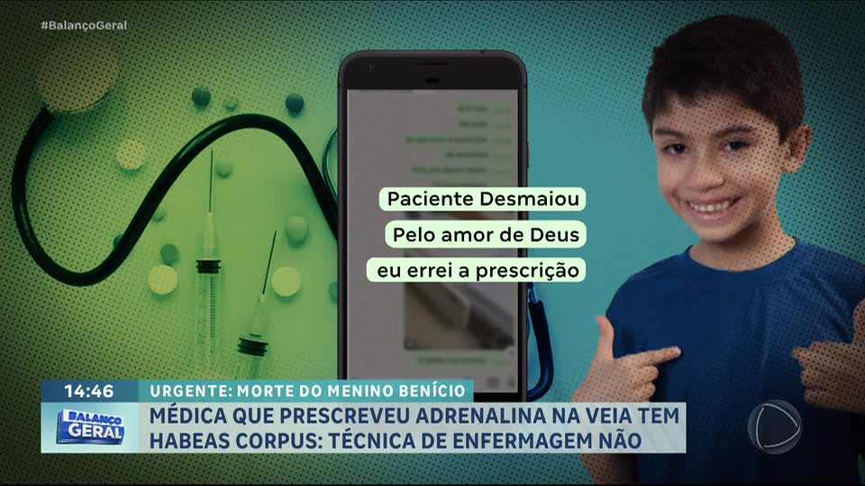 Caso Benício: médica que receitou adrenalina já tinha histórico de erros em prescrições
