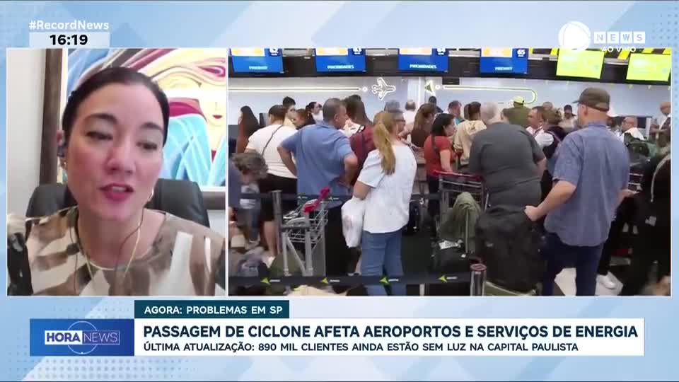 Passagem de ciclone afeta aeroportos e serviços de energia