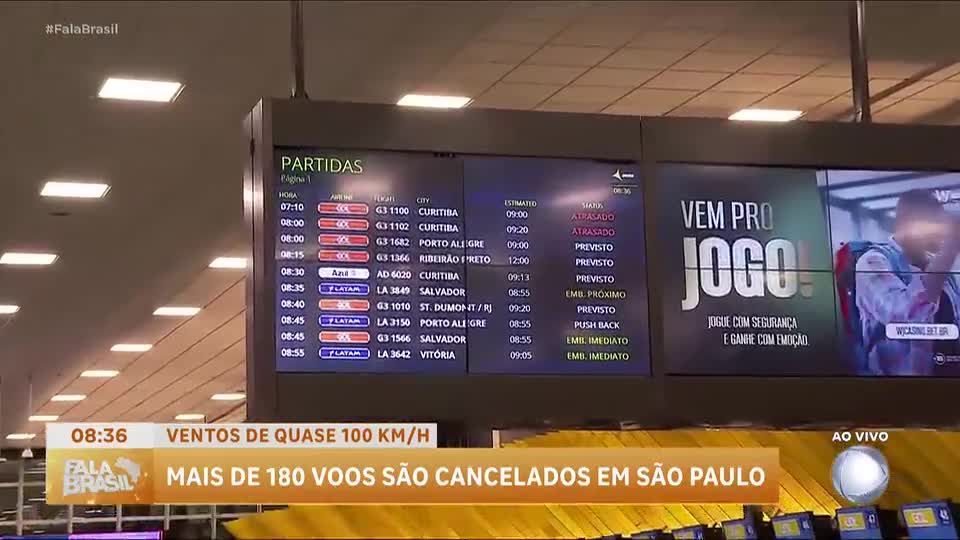 Tempestade causa caos em aeroportos de São Paulo