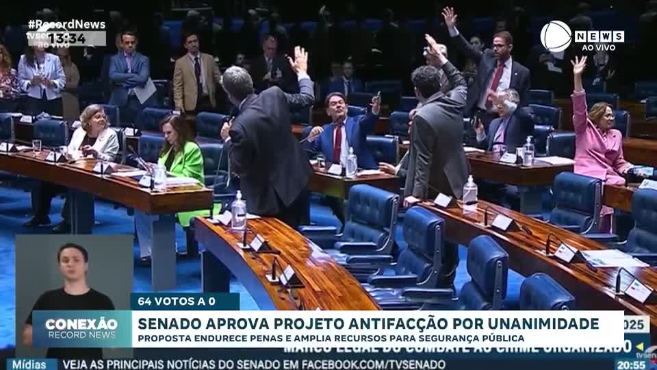 Senado aprova projeto Antifacção por unanimidade