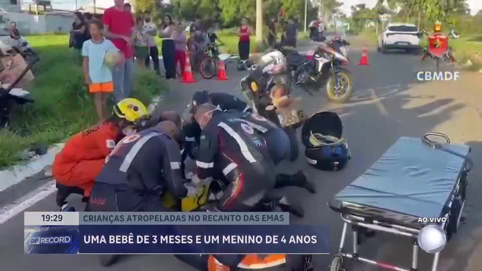 Menino de quatro anos e bebê de três meses são atropelados no Recanto das Emas (DF)