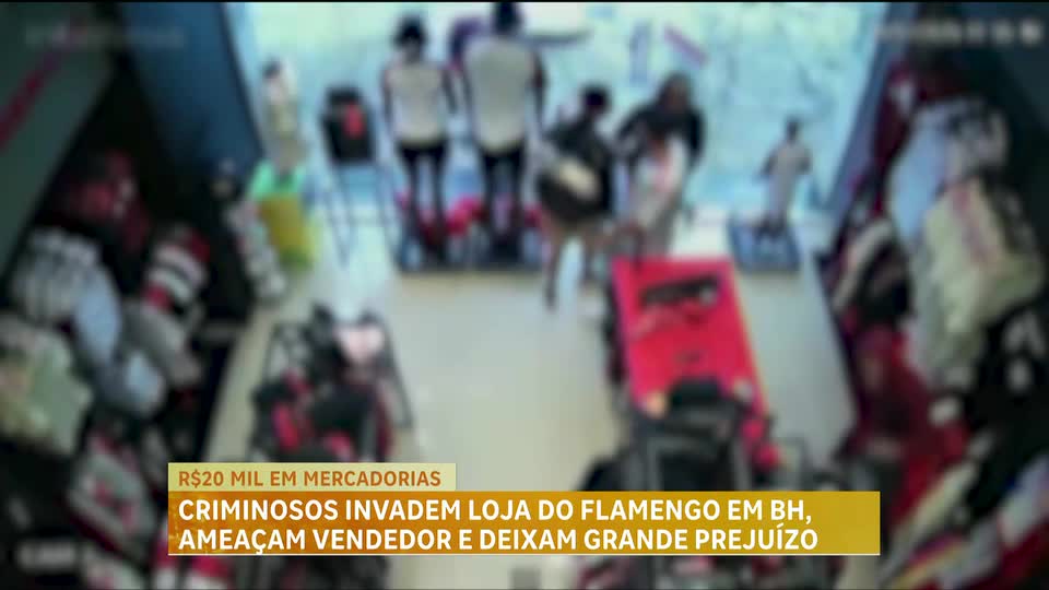 Criminosos invadem loja do flamengo em BH, ameaçam vendedor e deixam prejuízo de R$20 mil