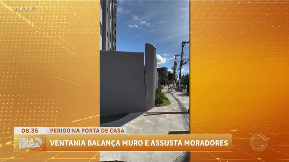 Vento forte em SP faz muro de prédio balançar; veja vídeo