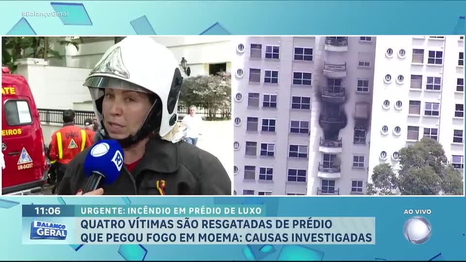 Incêndio atinge prédio de luxo em Moema, na zona sul de São Paulo