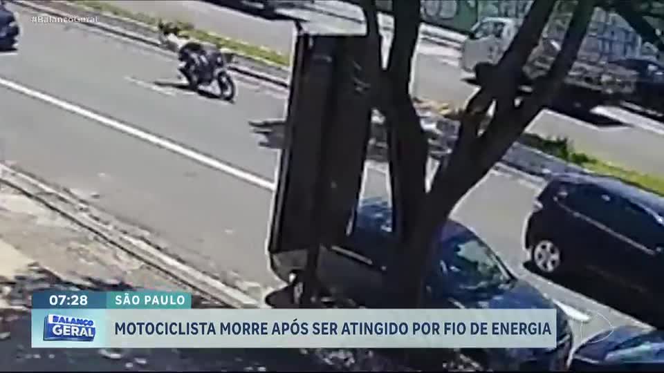 Motociclista morre após ser atingido por fio de energia solto em São Paulo
