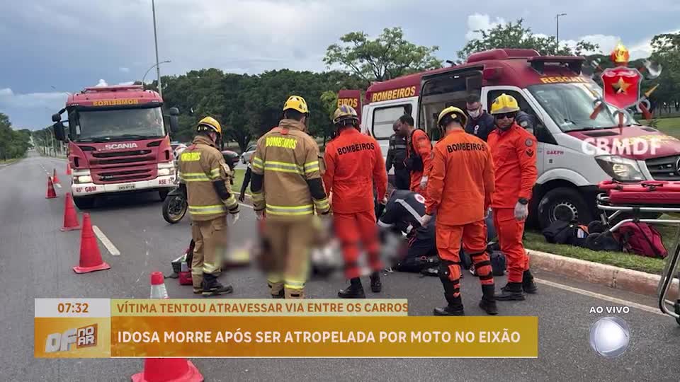 Idosa morre após ser atropelada por moto no Eixão, na Asa Norte (DF)