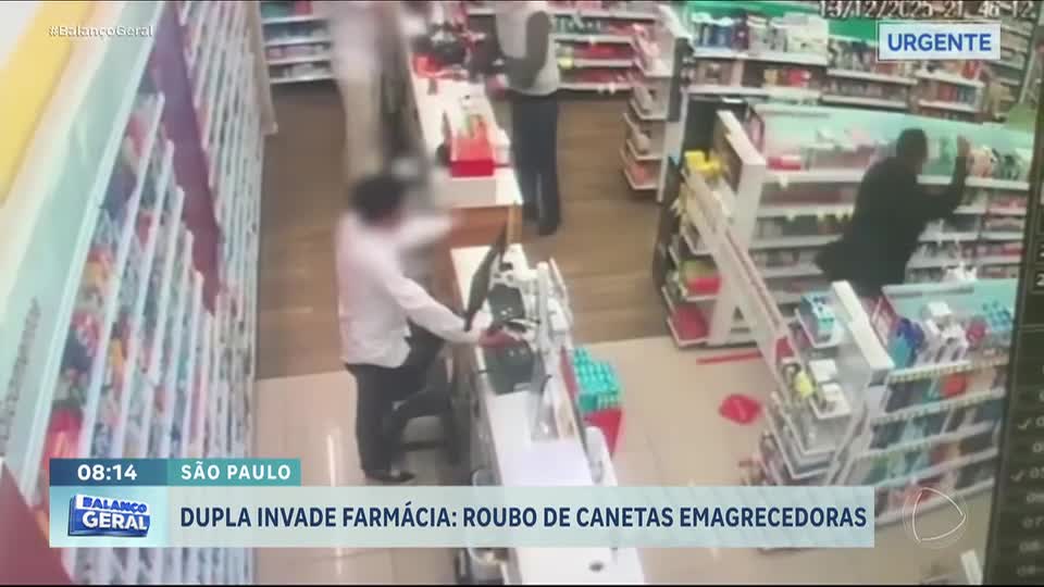 Dupla é presa após invadir farmácia e roubar canetas emagrecedoras