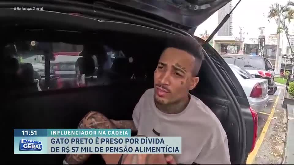 Influenciador Gato Preto é preso novamente por não pagar pensão alimentícia do filho