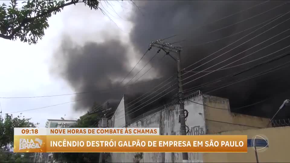 Incêndio destrói galpão de exportadora em São Paulo