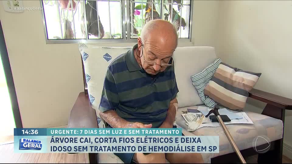 Árvore cai, corta fios elétricos e deixa idoso sem tratamento de hemodiálise em SP