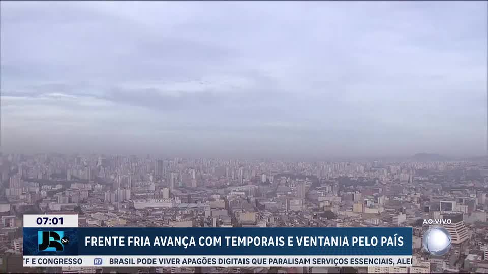 Frente fria avança com temporais e ventania pelo Brasil