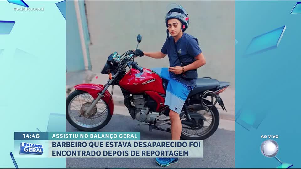 Barbeiro desaparecido há 12 dias é encontrado após reportagem do Balanço Geral