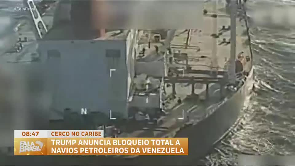 Trump anuncia bloqueio total a navios petroleiros na Venezuela