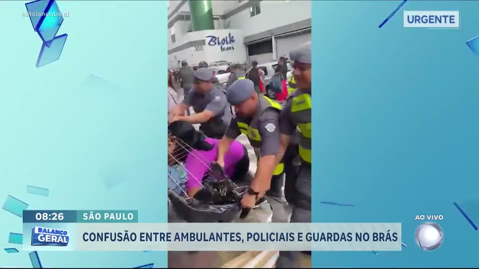 Ambulantes reagem a abordagem e partem para cima de policiais em área de comércio popular de SP