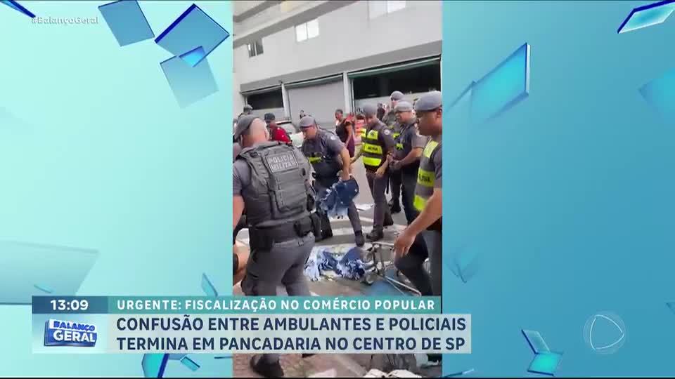 Abordagem policial a vendedores ambulantes irregulares gera confusão no centro de São Paulo
