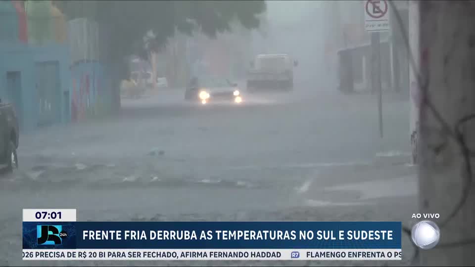 Frente fria derruba temperaturas no Sul e no Sudeste nesta quarta (17)