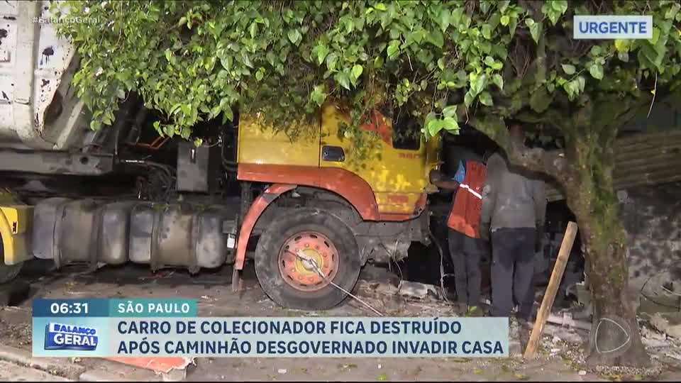 Caminhão desgovernado invade casa e causa destruição em São Paulo