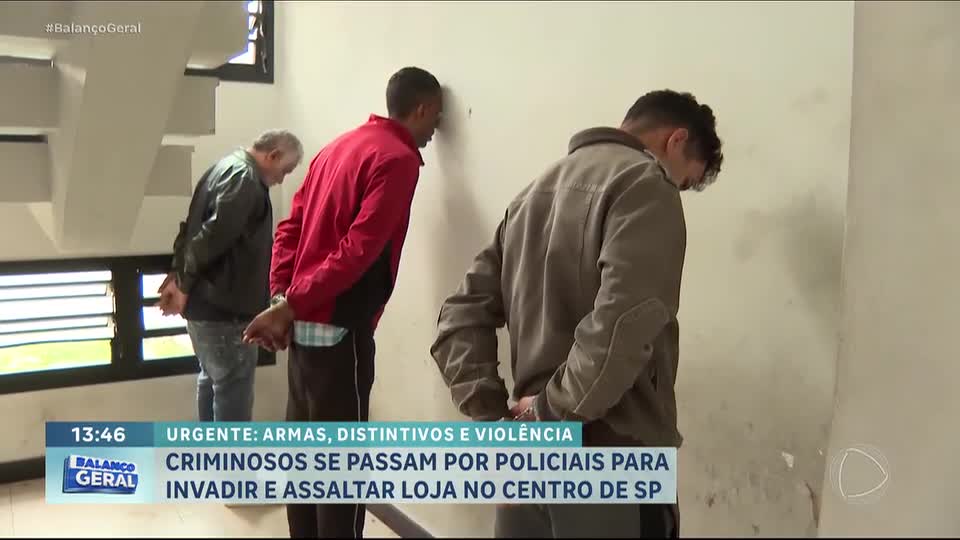 Sete criminosos se passam por policiais civis para assaltar loja no centro de São Paulo