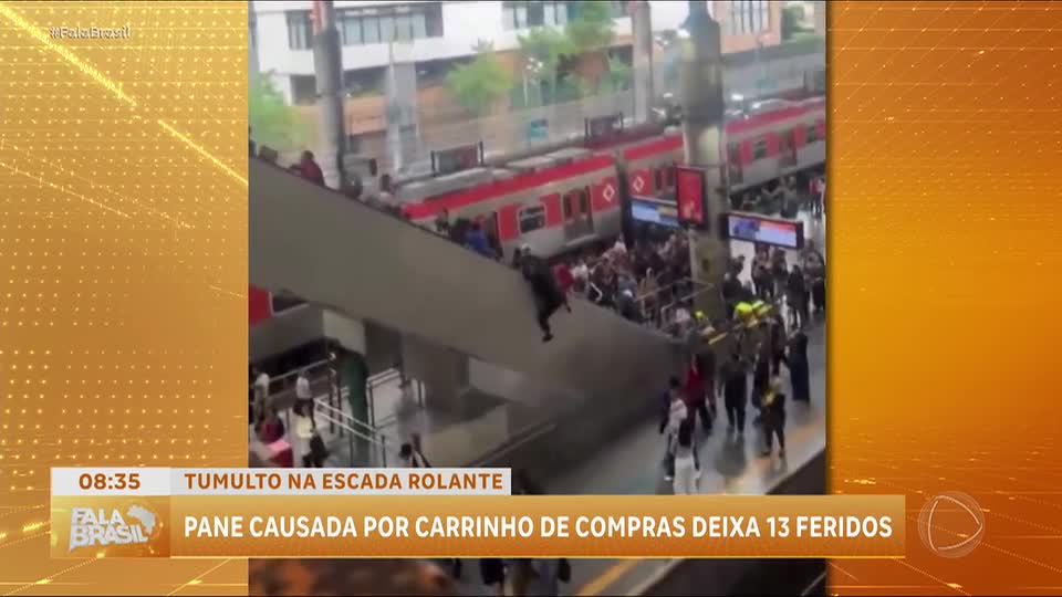 Tumulto em escada rolante deixa 13 feridos na estação Brás, centro de SP