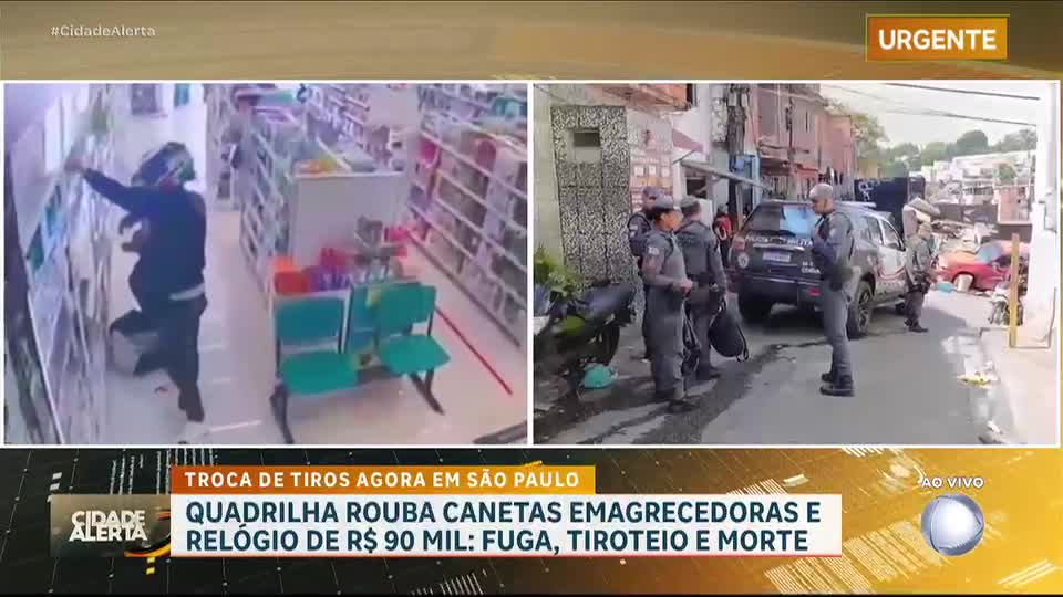 Quadrilha rouba canetas emagrecedoras e relógio de R$ 90 mil em farmácia de São Paulo