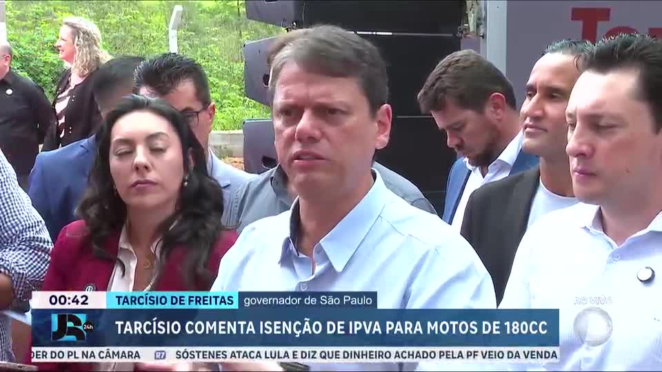 Tarcísio de Freitas comenta isenção de IPVA para motos de180 cilindradas