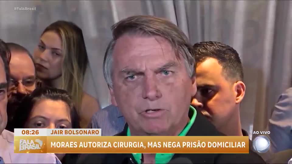 Moraes autoriza Bolsonaro a fazer cirurgia, mas nega prisão domiciliar