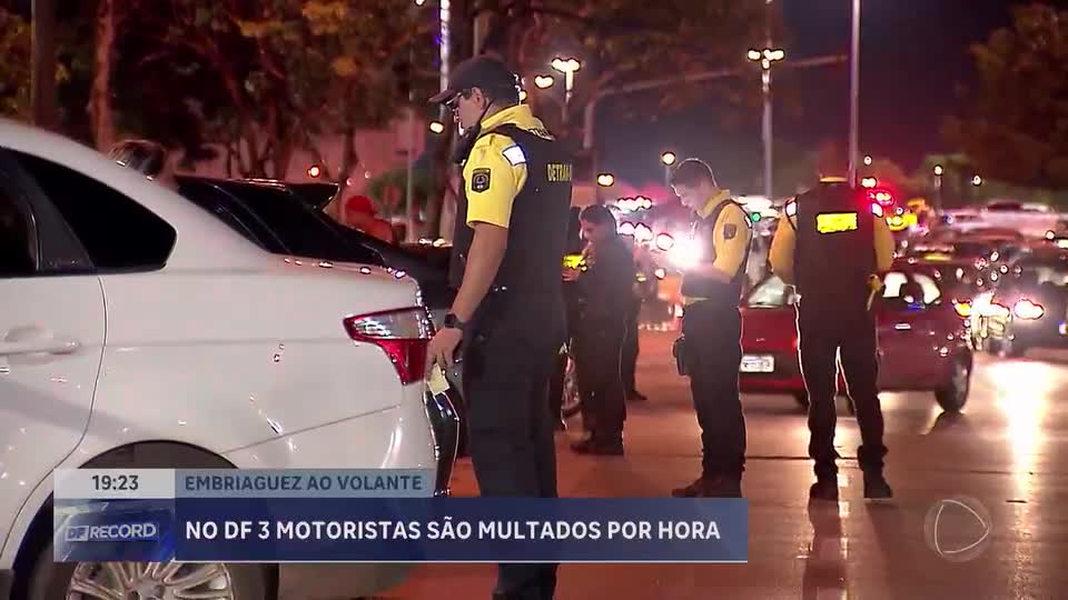 DF registra média de três motoristas multados por hora por embriaguez ao volante