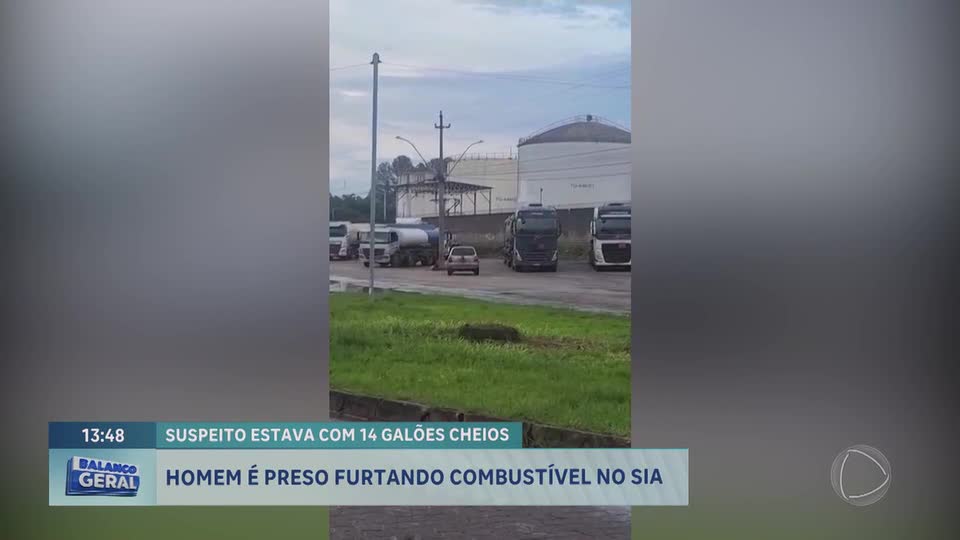 Homem flagrado com galões de combustível furtado é liberado após detenção no DF