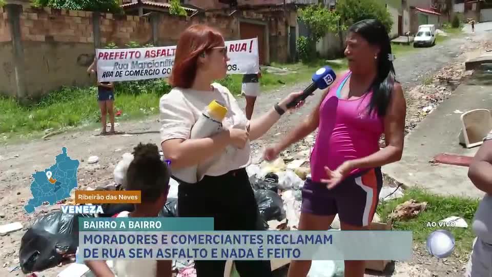 Bairro a Bairro: moradores de Ribeirão das Neves reivindicam asfaltamento em rua do bairro Veneza