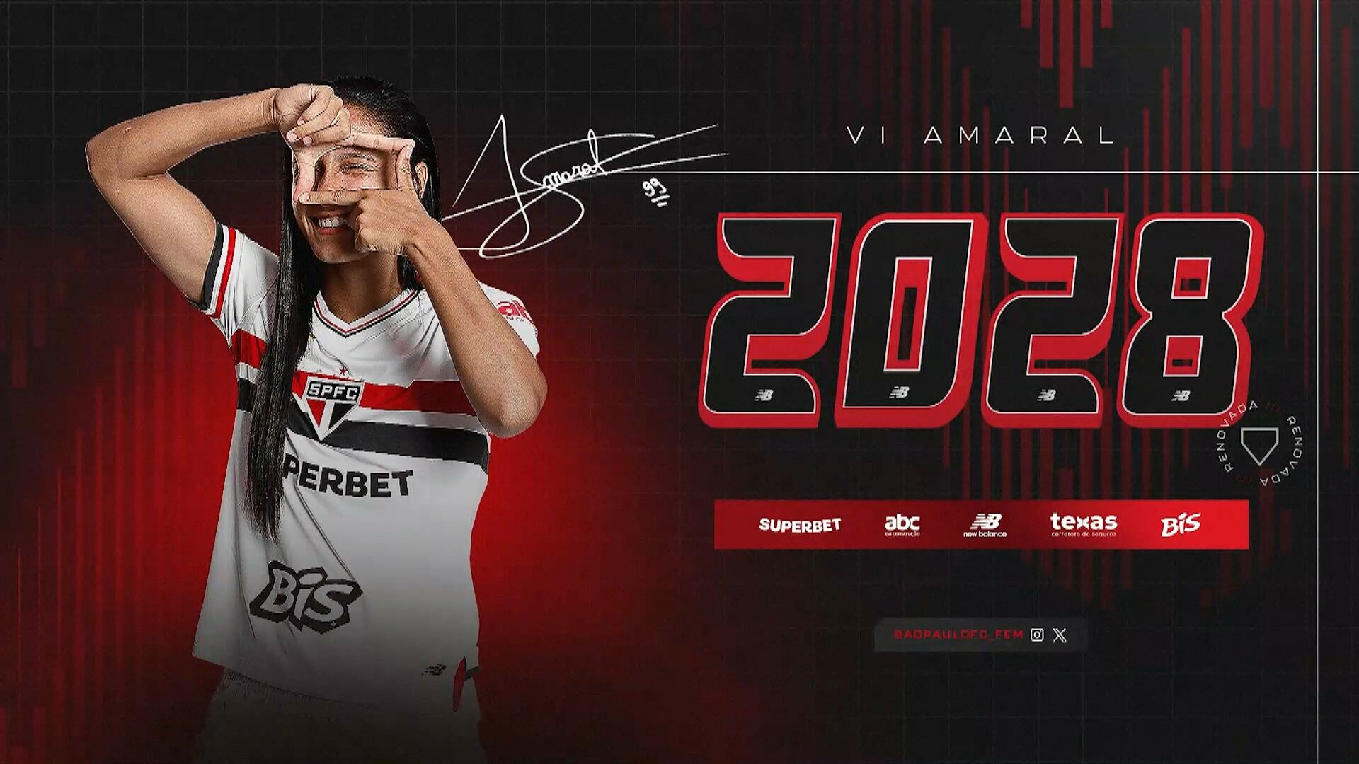 São Paulo renova com a jogadora Vi Amaral