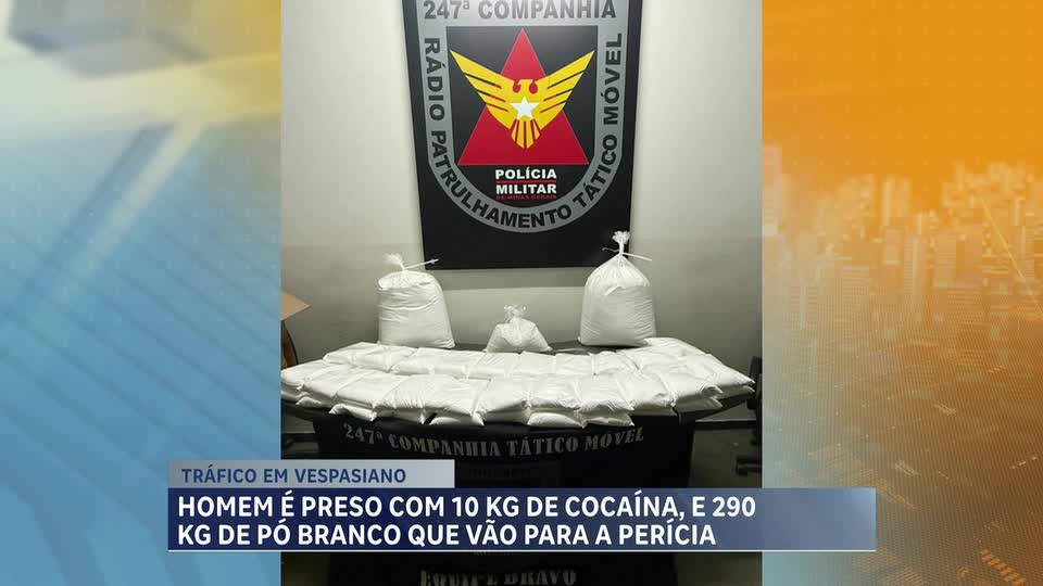 Homem é preso com 10 kg de cocaína em Vespasiano (MG)