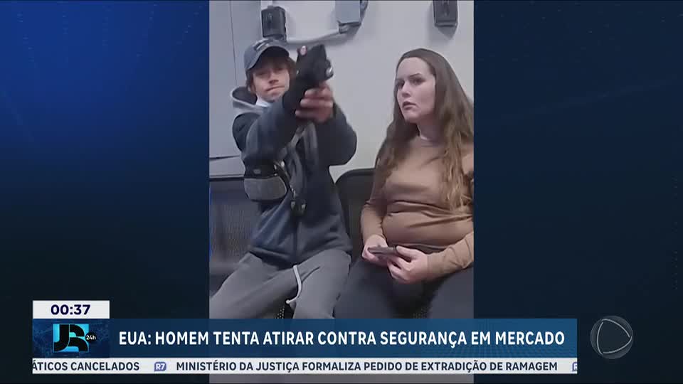 Homem tenta atirar contra segurança em mercado nos EUA