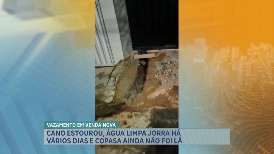 Cano estoura e água limpa jorra há vários dias na região de Venda Nova, em Belo Horizonte