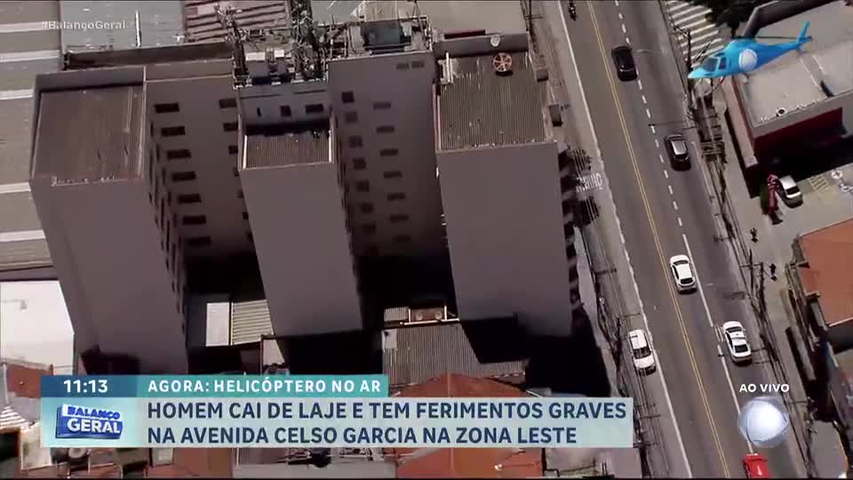 Homem cai de laje e sofre ferimentos em avenida da zona leste de SP