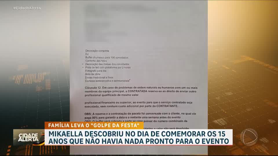 Organizadora é acusada de descumprir contrato de festa de 15 anos