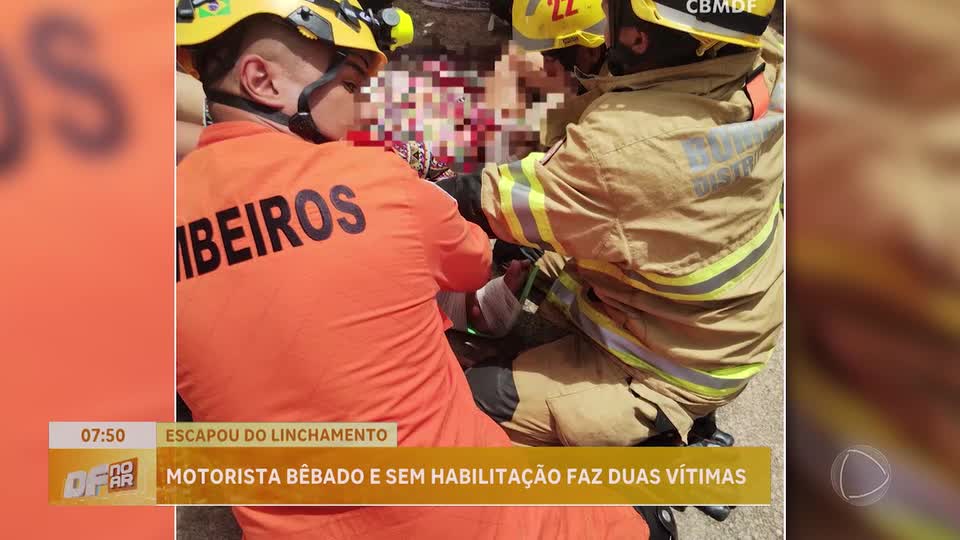 Motorista embriagado e sem habilitação é preso após atropelar pedestres no DF