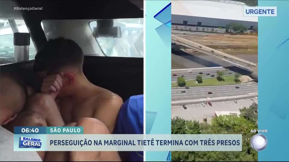 Três homens são presos após perseguição na Marginal Tietê, em São Paulo