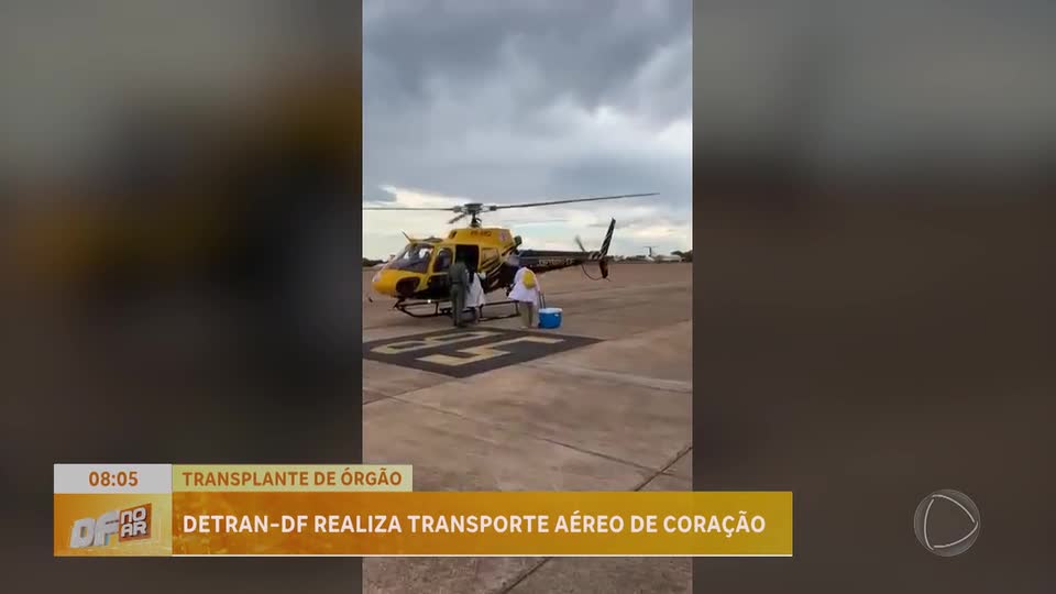 Helicóptero do Detran garante transporte rápido de coração para transplante no DF