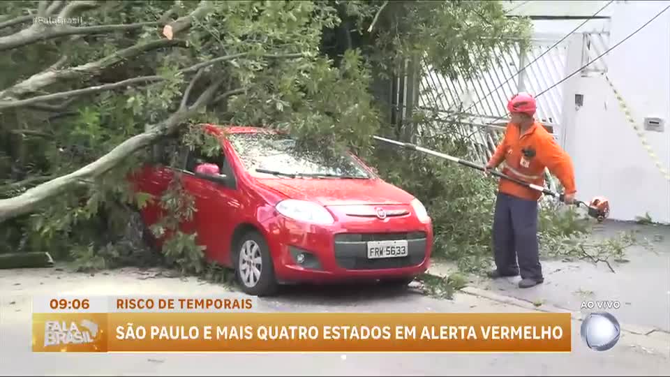 São Paulo e mais quatro estados entram em alerta vermelho para tempestades, segundo Inmet